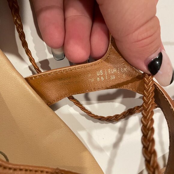 ALDO Brown Ankle Wrap Braided Sandal Gladiator Style Size  8.5 - Picture 5 of 7